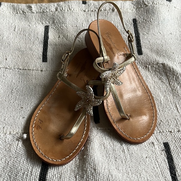 CAPRITOUCH 100% leather hand made Italian sandals with a sea star ⭐️ - Picture 3 of 8